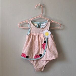 First Impressions Baby Girl 0-3M Summer Pink Polka Dot Baby Romper